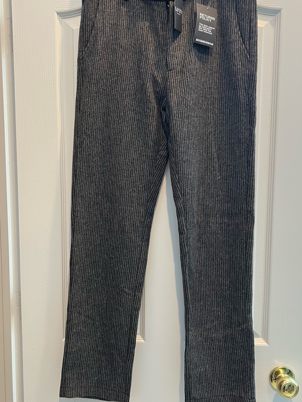 Boohoo Charcoal Pinstripe Men’s Pants